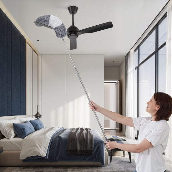 Roegaarden Pelle à poussière extensible - Avec manche télescopique - Jusqu'à 2,5 mètres - Divers accessoires - Facile à ranger