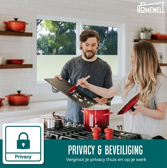 Homewell Film pour fenêtre HR++ 45x300cm - Solaire et isolant - Anti-vue - Statique - Verre dépoli - Y compris Rakel