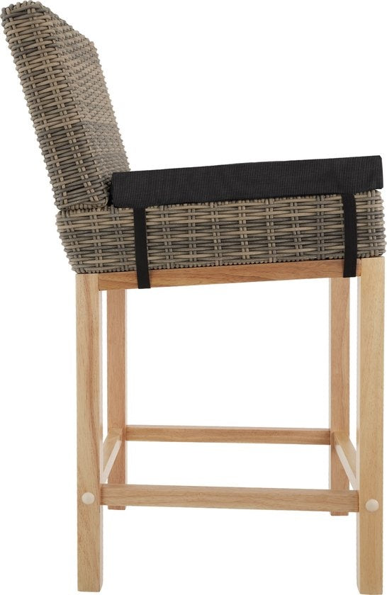 tectake® - Tabouret de bar en osier Latina - Chaise haute - Tabouret - Tabouret de cuisine - naturel - 404801 - poly-rattan