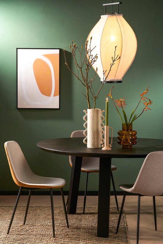 Lampe suspendue - Mica Decorations - Luminaire en Suspention - H73 x Ø54 cm - Lin - Blanc cassé