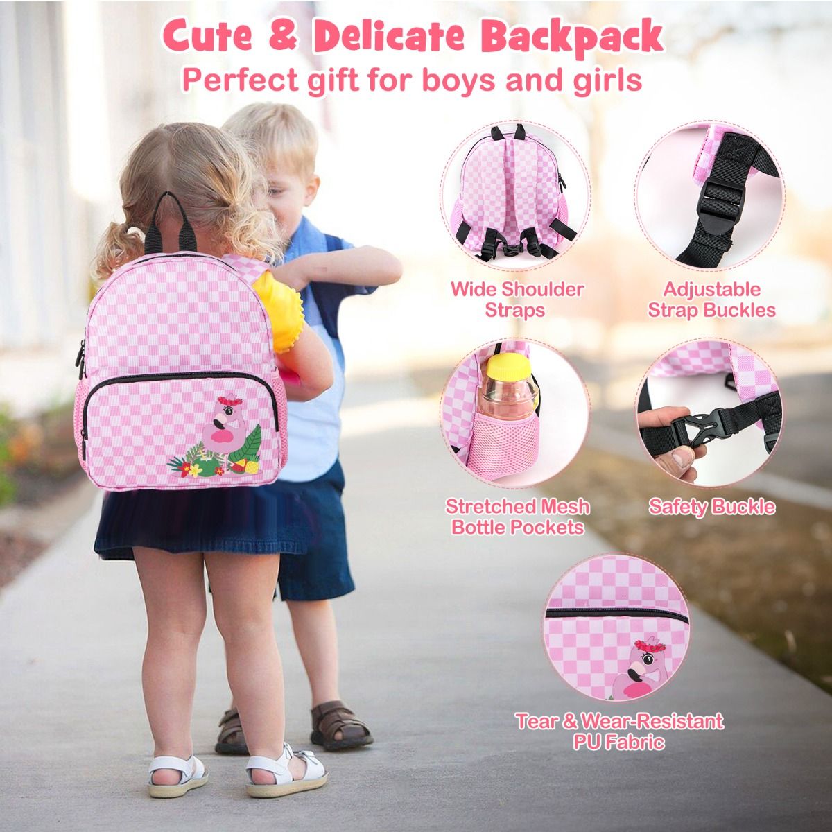 Ensemble valise et sac à dos pour enfant Coast - Conception 4 en 1 - Fonction siège - Rose