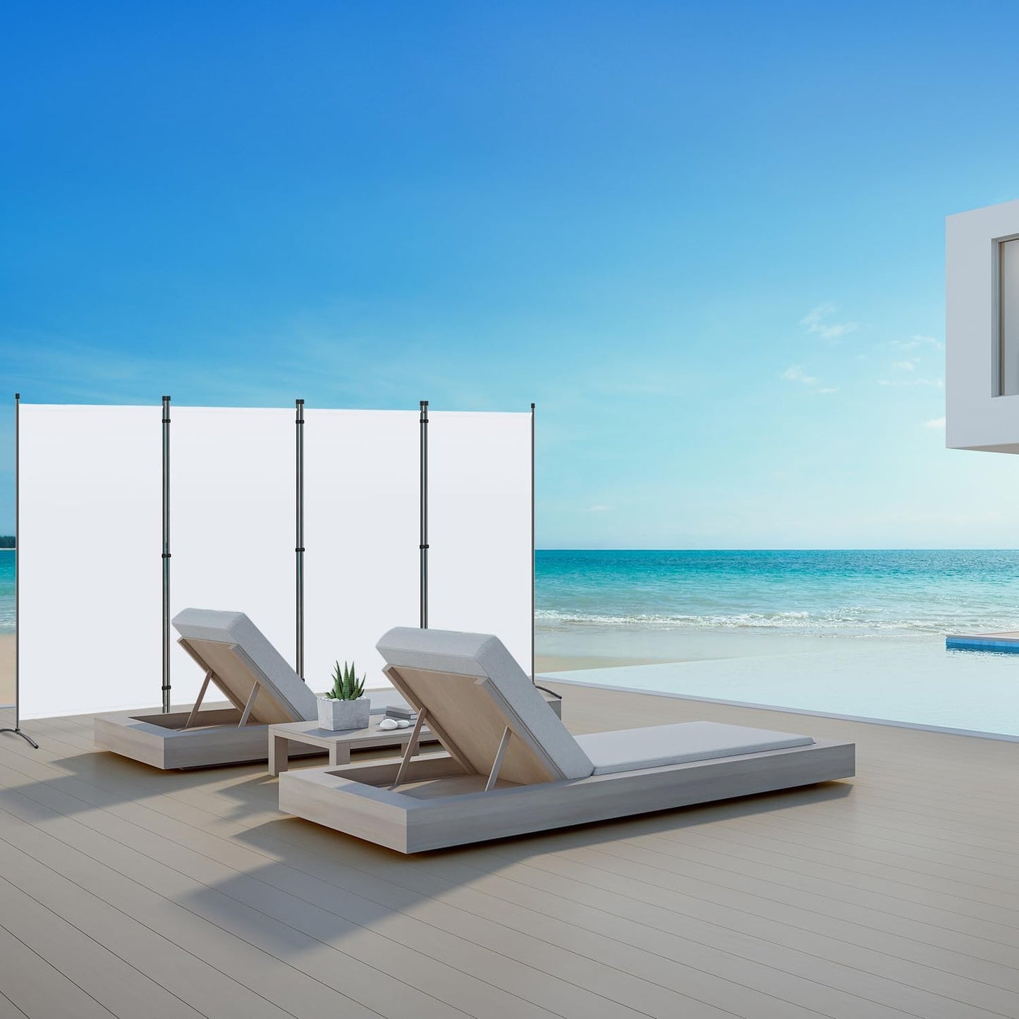Angel Living Paravent - 4 Panneaux - 324 x 170 cm - Blanc