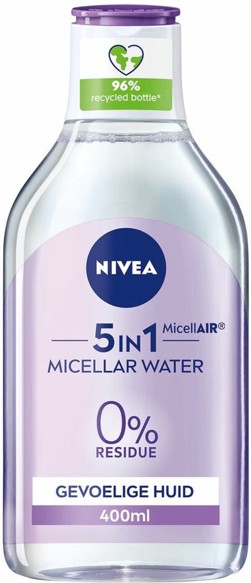 Eau micellaire NIVEA 0 % de résidus pour peaux sensibles - 5 x 400 ml - Lot économique