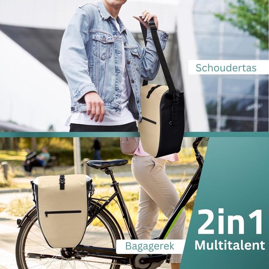 DailySupplies® Sacoche de vélo simple - Sacoches de vélo imperméables pour porte-bagages - Sac de transport avec bandoulière et poignée