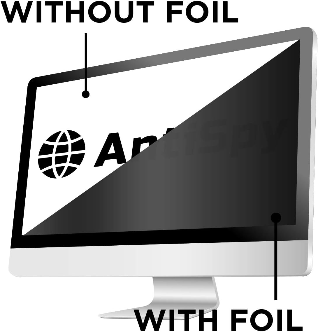 antiSpy 24.0" (16:10) gris - filtre de confidentialité et protection d'écran pour i-Mac, Dell, Lenovo, Samsung
