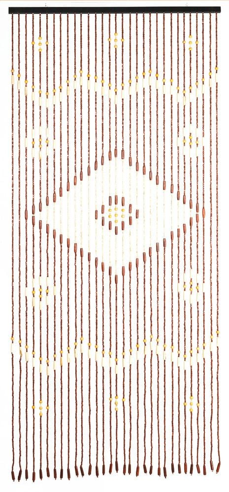 Rideau à perles Maximex Rhombus multicolore - 90 x 200 cm - Bambou et bois d'érable