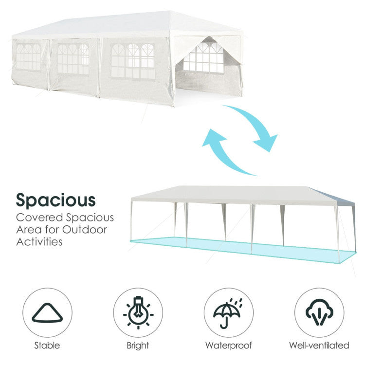 Coast Pavillon de jardin 3x9m Tente de fête Tente de jardin Protection UV blanc