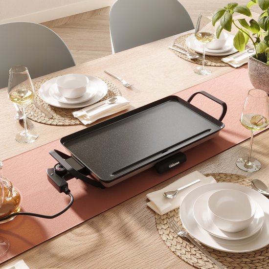 Plaque de cuisson Tristar - BP-2667 - 2000 W - Gourmet, plaque de grill M 46 x 26 cm - 4 à 6 personnes