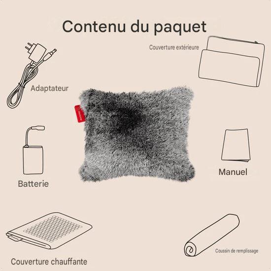 Auronic Coussin chauffant infrarouge Teddy 45x60 cm - Gris