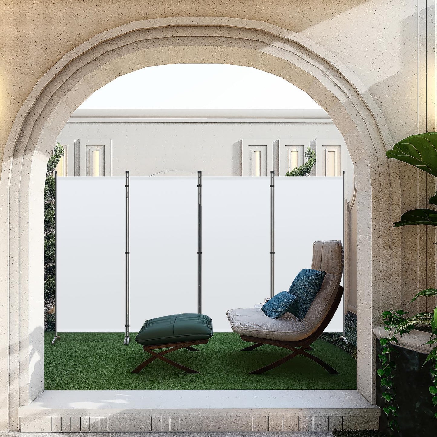 Angel Living Paravent - 4 Panneaux - 324 x 170 cm - Blanc