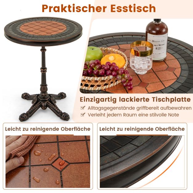 Coast Round Bistro Table - Table de jardin en fonte d'aluminium Ø60.5 x 73 cm - Bronze