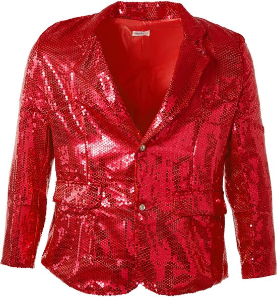 dressforfun - Veste à paillettes pour homme, rouge, taille L - déguisements, costumes, Halloween, tenues de fête, tenues de carnaval, vêtements de carnaval, tenues de soirée - 303948
