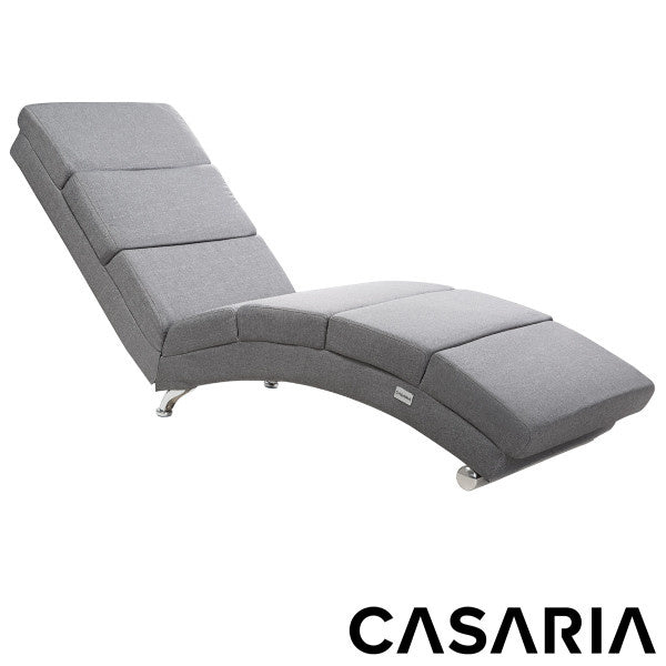auteuil de Détente London – Tissu Gris Tressé, Charge 180 kg | Casaria
