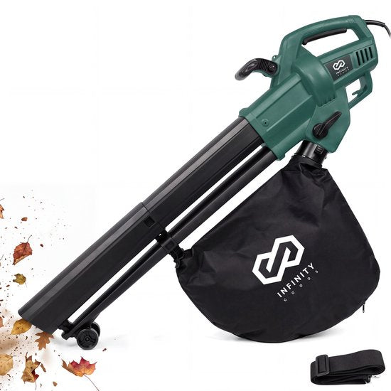 Souffleur et aspirateur électrique Infinity Goods - 3 500 W - Fonction de broyage - Sac de ramassage de 45 L - Avec fil - Vitesse de l'air de 280 km/h