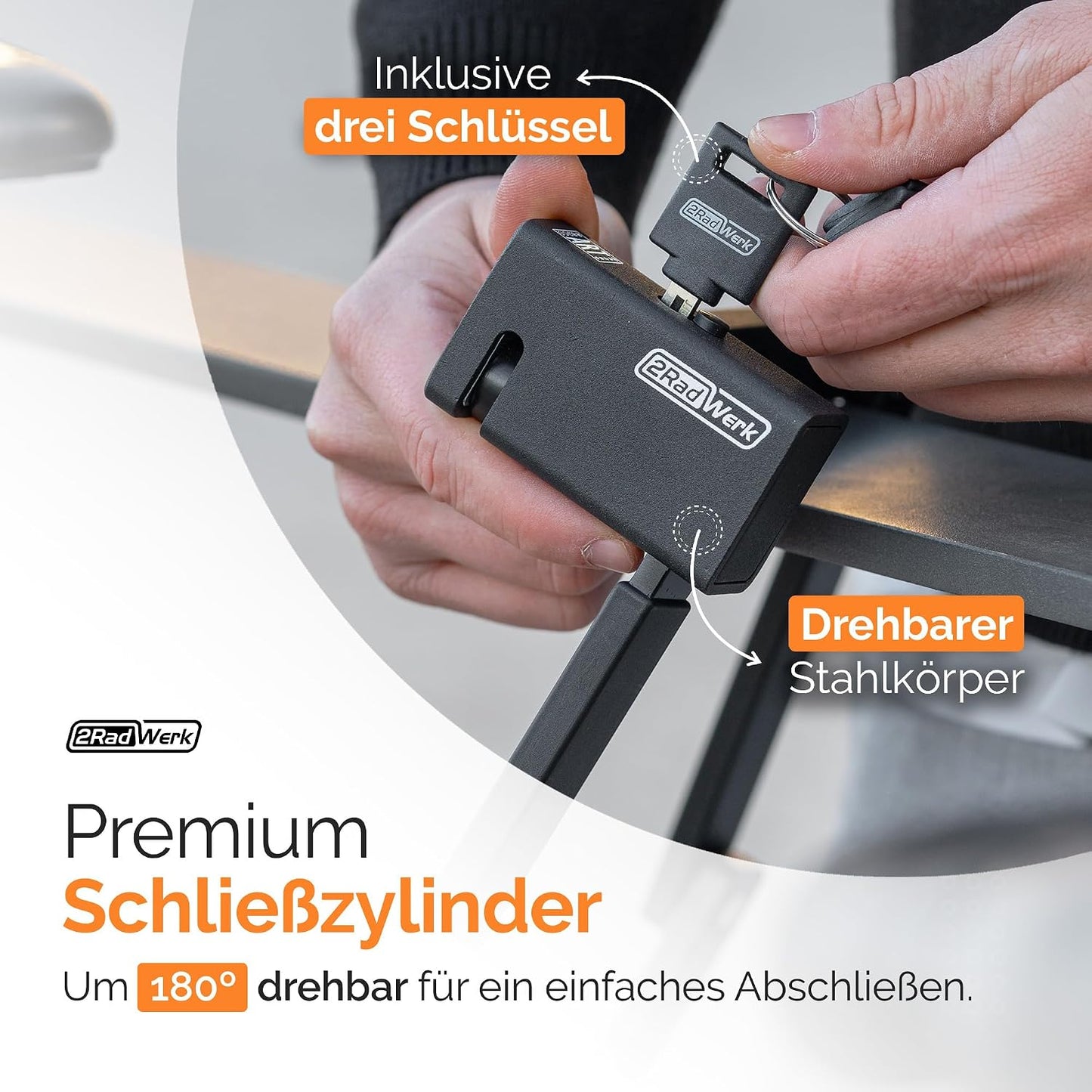 Antivol pliable 2Radwerk Secure Fold certifié ART - Haute sécurité pour vélos électriques et vélos classiques - 100 cm - Noir
