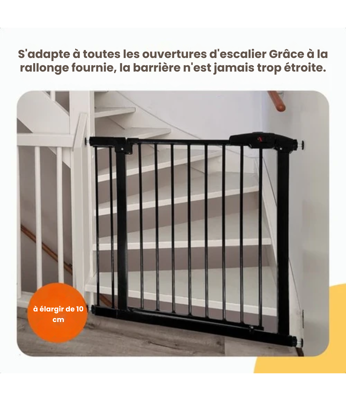 Barrière de sécurité enfant - Goliving - Fixation par pression - Metal - 78 à 93 cm - Blanc
