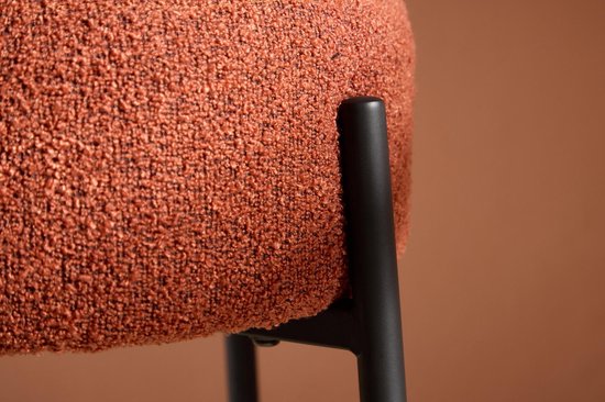Tabouret de bar Tucson bouclé rouge