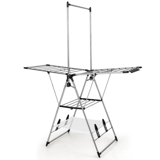 Séchoir Coast avec support de suspension - 158 x 61 x 192 cm - Silver