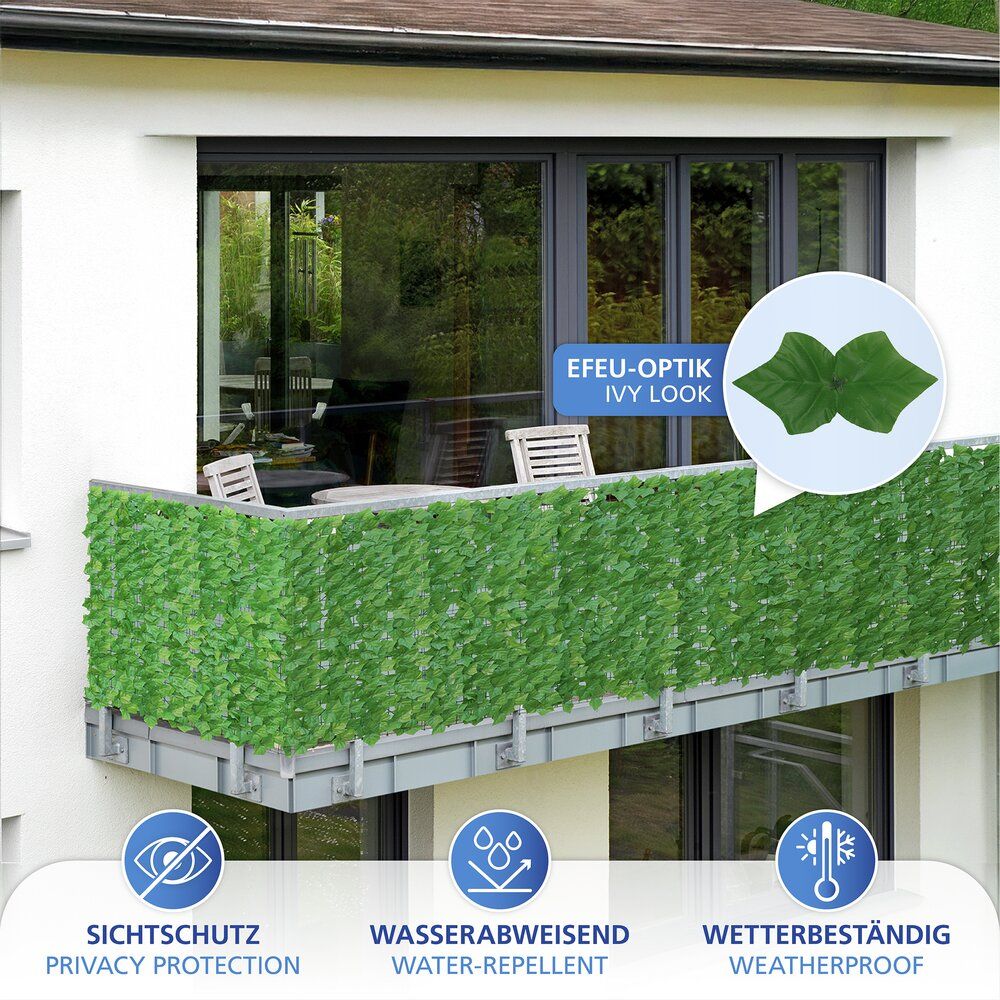 WENKO Ivy Brise-vue vert - 3 x 1 m - Plastique