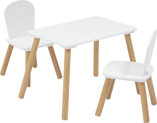 Ensemble Atmosphera Kids : table à dessin/table pour enfants + chaises pour enfants - 58 x 38 x 43 cm - Blanc