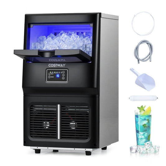 Machine à glaçons Coast - modèle autonome et encastrable - acier inoxydable - nettoyage automatique - noir
