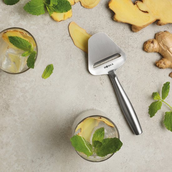 Boska Cheese Slicer Copenhagen - Tranche fromage à pâte dure - Tranche fromage pour vieux fromage - Résiste au lave-vaisselle - Tranche fromage multifonctionnel - acier inoxydable - 220 x 74 x 20 mm - Ustensiles de cuisine - Accessoires de cuisine - Garan