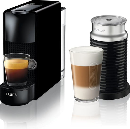 Krups Nespresso Essenza Mini XN1118 - Machine à café à dosettes - Noire - Avec mousseur à lait - Compacte - Pour dosettes Nespresso