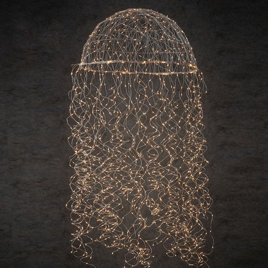 Luca Lighting Lustre Méduse avec éclairage LED blanc chaud - H150 x Ø45 cm - Silver