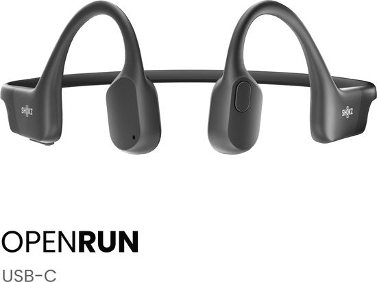 Casque de sport Shokz OpenRun USB-C à écoute ouverte – Conduction osseuse – Sans fil – IP67 – Noir