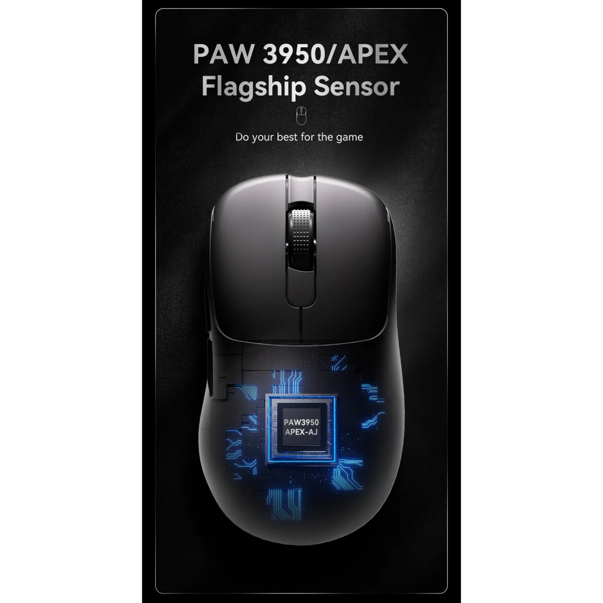 AJAZZ AJ159 APEX Gaming Mouse Black - Ultralight 56 g - 42 000 DPI - 8K Hz Polling - 12.5 × 6.5 × 3.9 cm