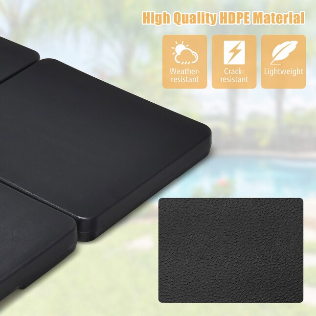 Plaques Coast, Pour base de parasol, 12.9L, 4 pièces, 101.6 x 6.35 x 44.45 cm, Noir