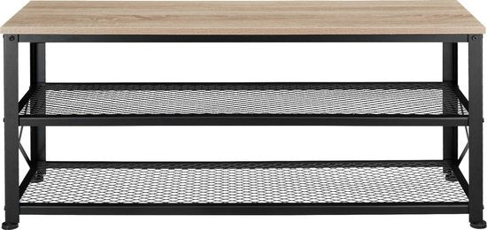 tectake - Shoe rack Blackpool - meuble à chaussures - lumière industrielle - 101 x 30,5 x 45,5 cm - 404290