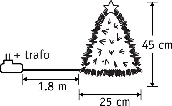 Sapin de Noël artificiel Mercury de Luca Lighting avec éclairage à fibre optique - H 45 x Ø 25 cm - Vert