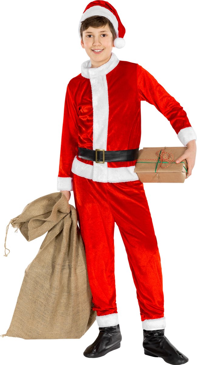 Dressforfun - Costume garçon Sint-Niklaas 10-12 ans - Costume complet avec chapeau à pointe, haut, pantalon, ceinture et couvre-bottes - Taille 140