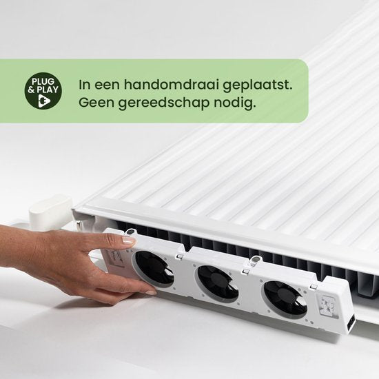 Ventilateur de radiateur SpeedComfort avec capteur de contrôle - Duo Set (2x) - Chauffage plus rapide - Jusqu'à 22% d'économies d'énergie - Convient à la pompe à chaleur - Vitesses multiples - Simple à installer - Silencieux
