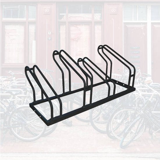 BRASQ Porte-vélos pour 4 vélos - Support pour vélos - Support pour vélos - Support pour vélos pour le sol Comprend le matériel de fixation - Noir