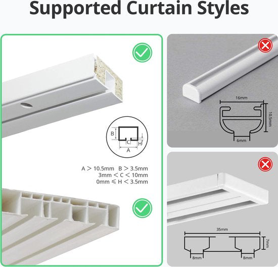 SwitchBot Curtain - U-Rail Version 3 (2023) - Blanc - Moteur de rideau connecté - Rideau connecté - Rideau automatique