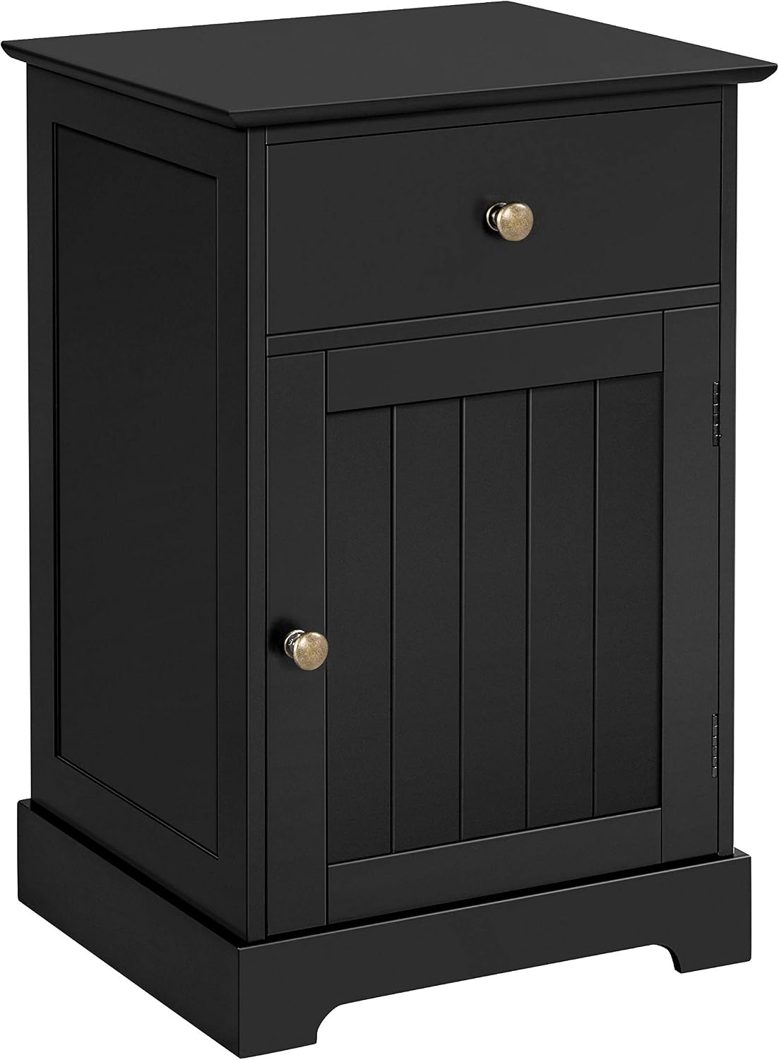 Table de chevet Yaheetech - Noir - 40 x 35 x 60 cm - Avec tiroir et étagère réglable