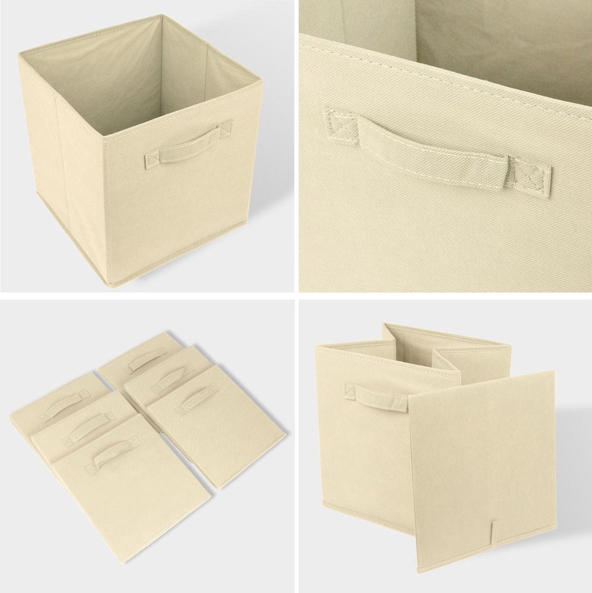 LifeGoods Organiseurs de placards - 6 pièces - 20L - Textile - Beige