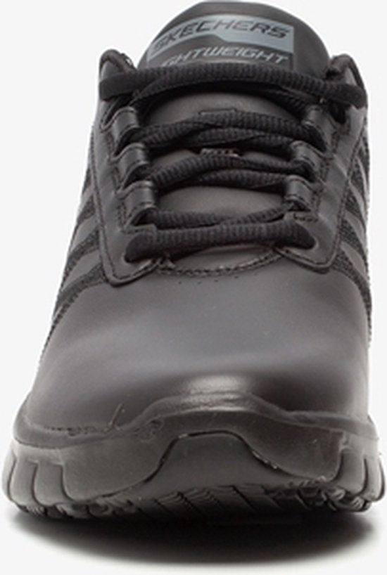 Baskets Skechers Work Relaxed Fit en cuir noir - Femmes