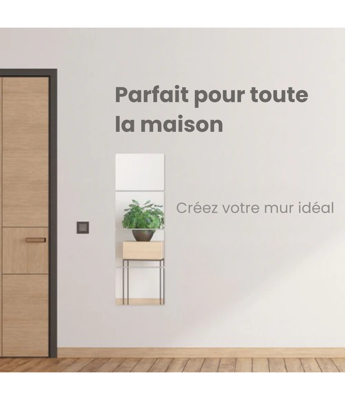 Miroir adhésif XL - Luft - 30x50 - 4 pièces - Miroirs adhésifs - Salle de bain - Autocollant