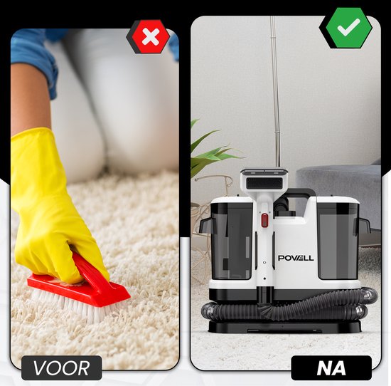 Powell Carpet Cleaner - Stain Cleaner - Sofa Cleaner - Furniture Cleaner - Carpet Vacuum Cleaner - Cleaning Machine - Carpet Cleaner - 450 Watt - White