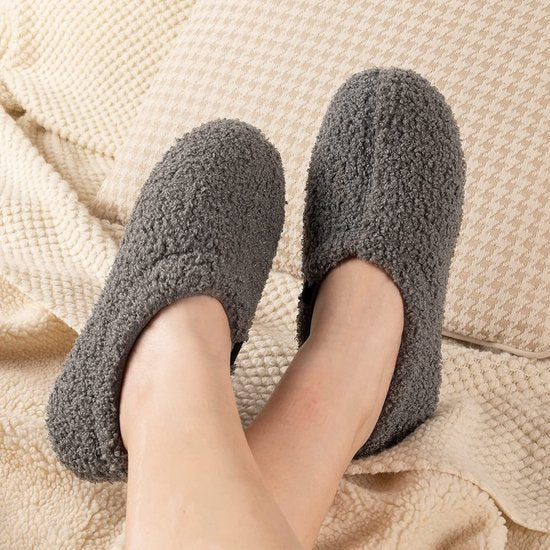 Chaussons Dames - Chaussons - Taille 40/41 - Gris - Antidérapant - Comfeet