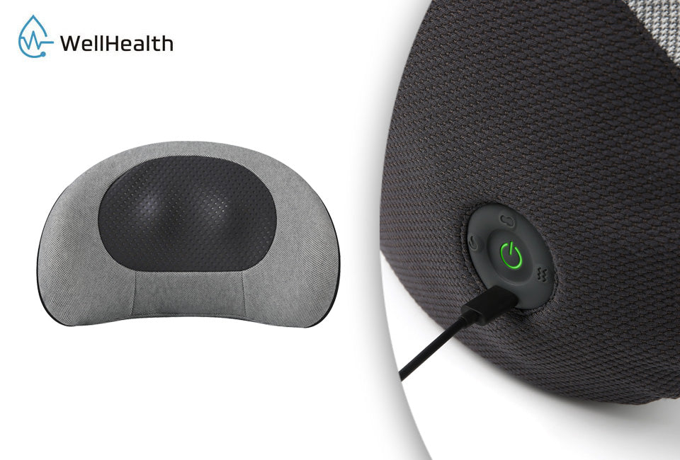 Appareil de massage Wellhealth pour le bas du dos - 2 types de fonctions - 30W - Gris