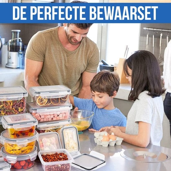 Récipients de conservation Strex - avec couvercle - plastique -  Ensemble de 18 pièces - Transparent