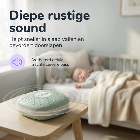 Lunae White Noise Machine 2026 - Appareil à bruit blanc avec veilleuse - Convient aux bébés, aux enfants et aux adultes - Aide au sommeil pour bébés - Entraîneur de sommeil pour enfants - Vert menthe