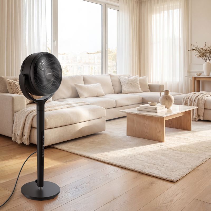 Ventilateur Auronic Omni Noir - 12 vitesses - Oscillation à 120° - Avec télécommande