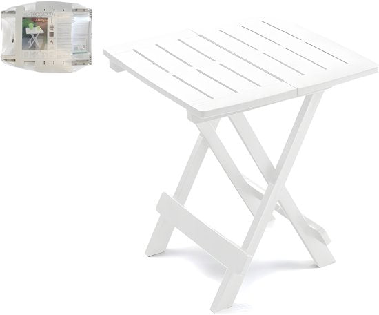 Table pliante Pro Garden / table de camping en plastique 45 x 43 x 50 cm, blanche