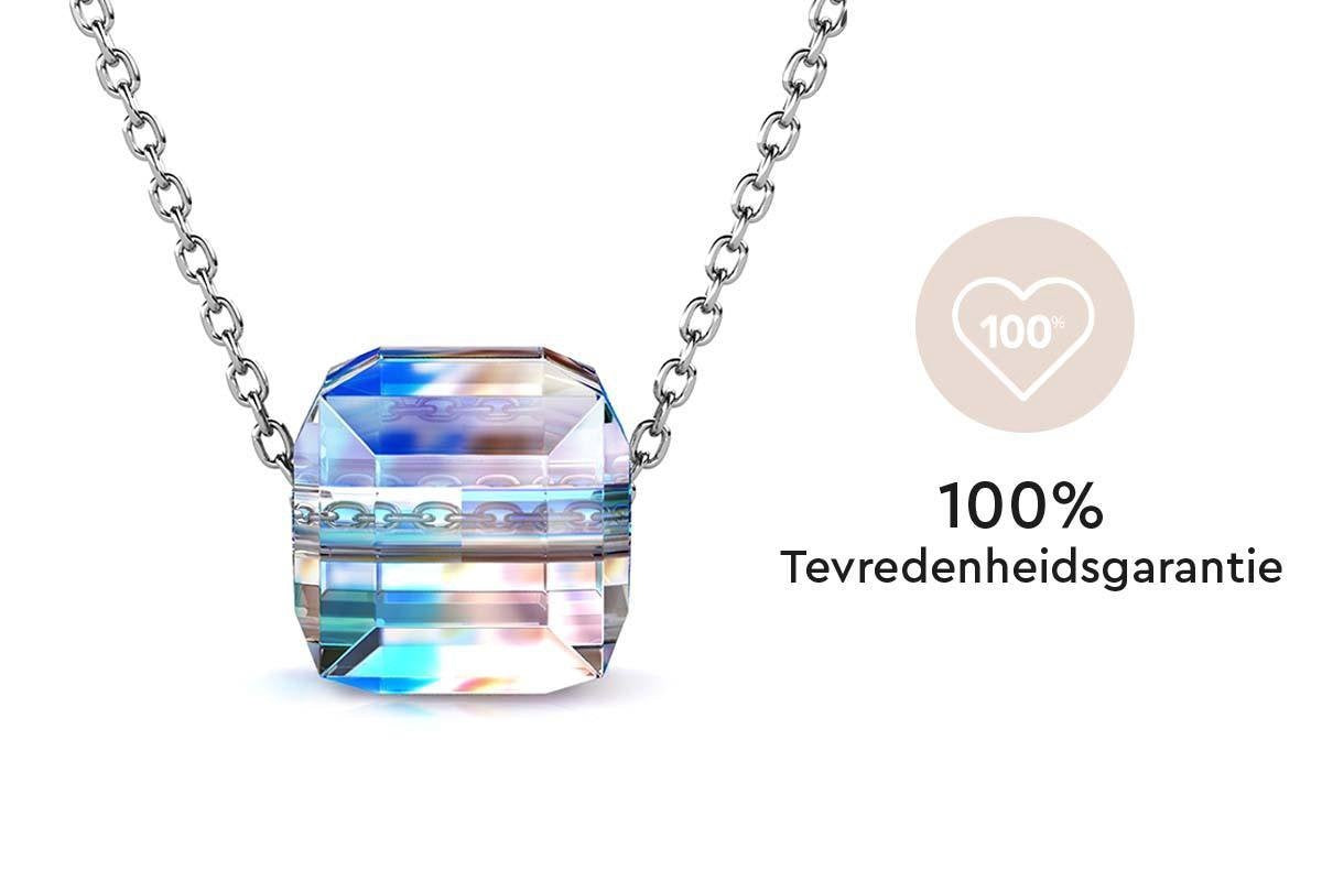 Yolora Collier pour femme avec pendentif en cristal Kalpa Camaka - Couleur argent - Plaqué or blanc 18K - Emballé - Cadeau de fête des mères