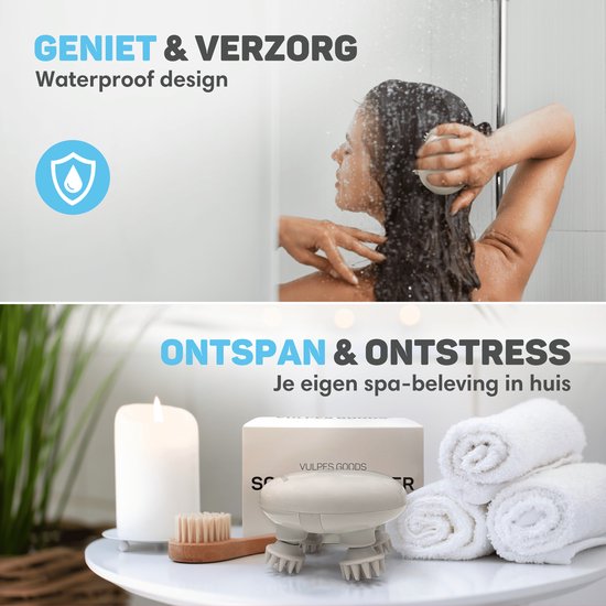 Vulpes Goods® BodyCare - Appareil de massage crânien à infrarouge - Masseur électrique - Masseur de cuir chevelu - Brosse à cheveux - Stimule la croissance et la circulation des cheveux - Rechargeable par USB